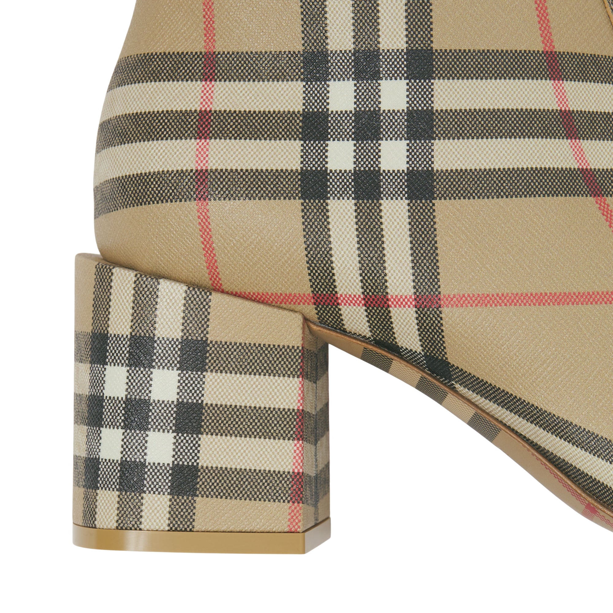 Vintage check block heel boots - Archive Beige Check