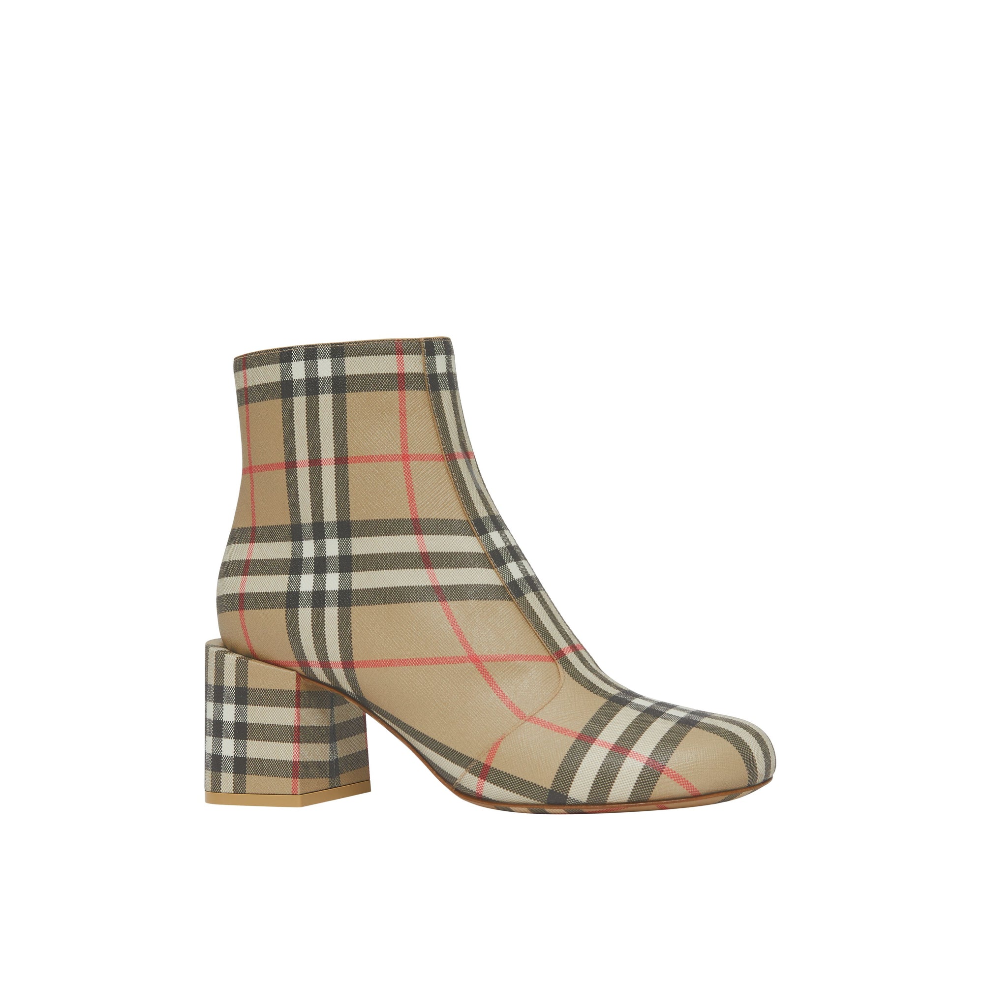 Vintage check block heel boots - Archive Beige Check