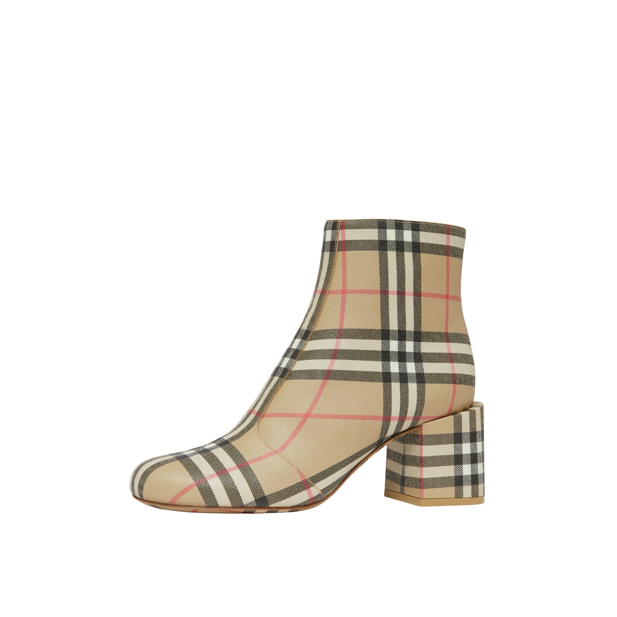 Vintage check block heel boots - Archive Beige Check