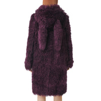 1 qty Duffle-coat en mohair mélangé - Deep Maroon