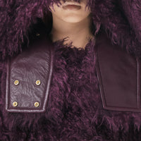 1 qty Duffle-coat en mohair mélangé - Deep Maroon