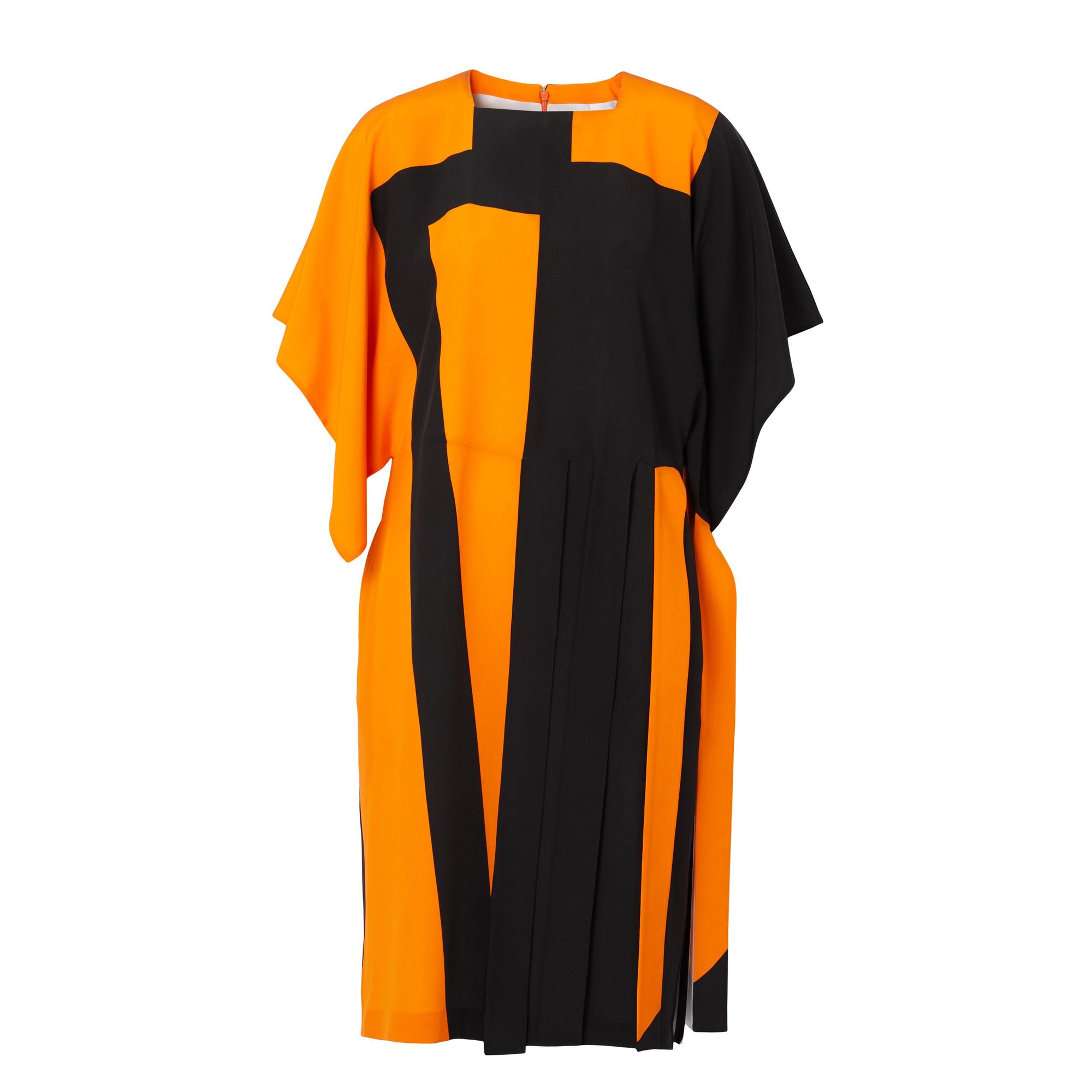 1 qty Robe cape en crêpe de soie - Bright Orange