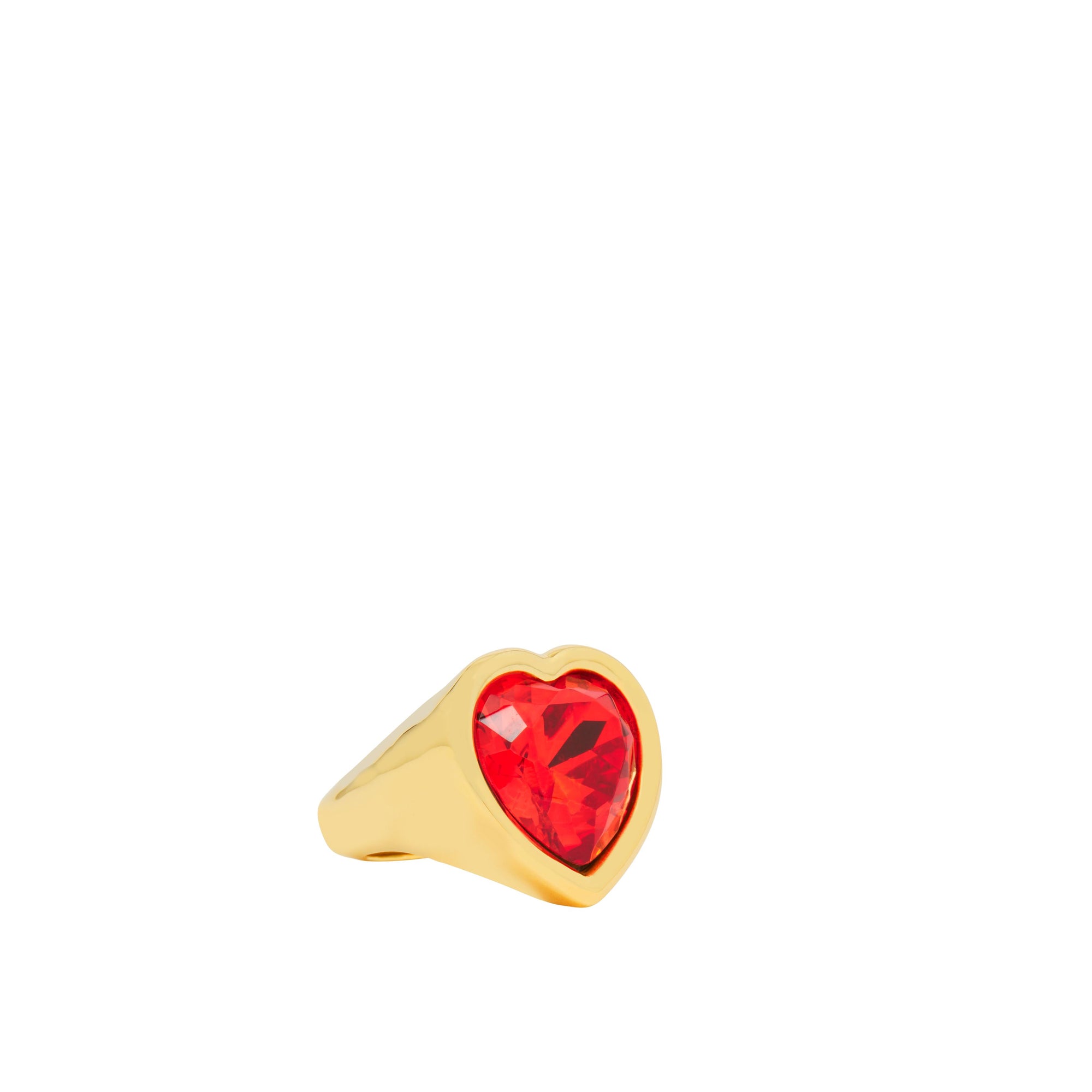 Gold-plated ring with crystal - Light Gold & Red