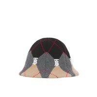 1 qty Bob en laine et cachemire argyle jacquard - Grey Argyle Knit