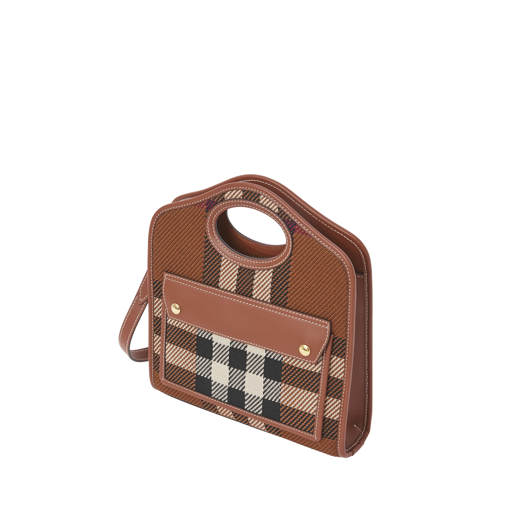 1 qty Mini sac Pocket en maille à motif check - Dark Birch Brown Check