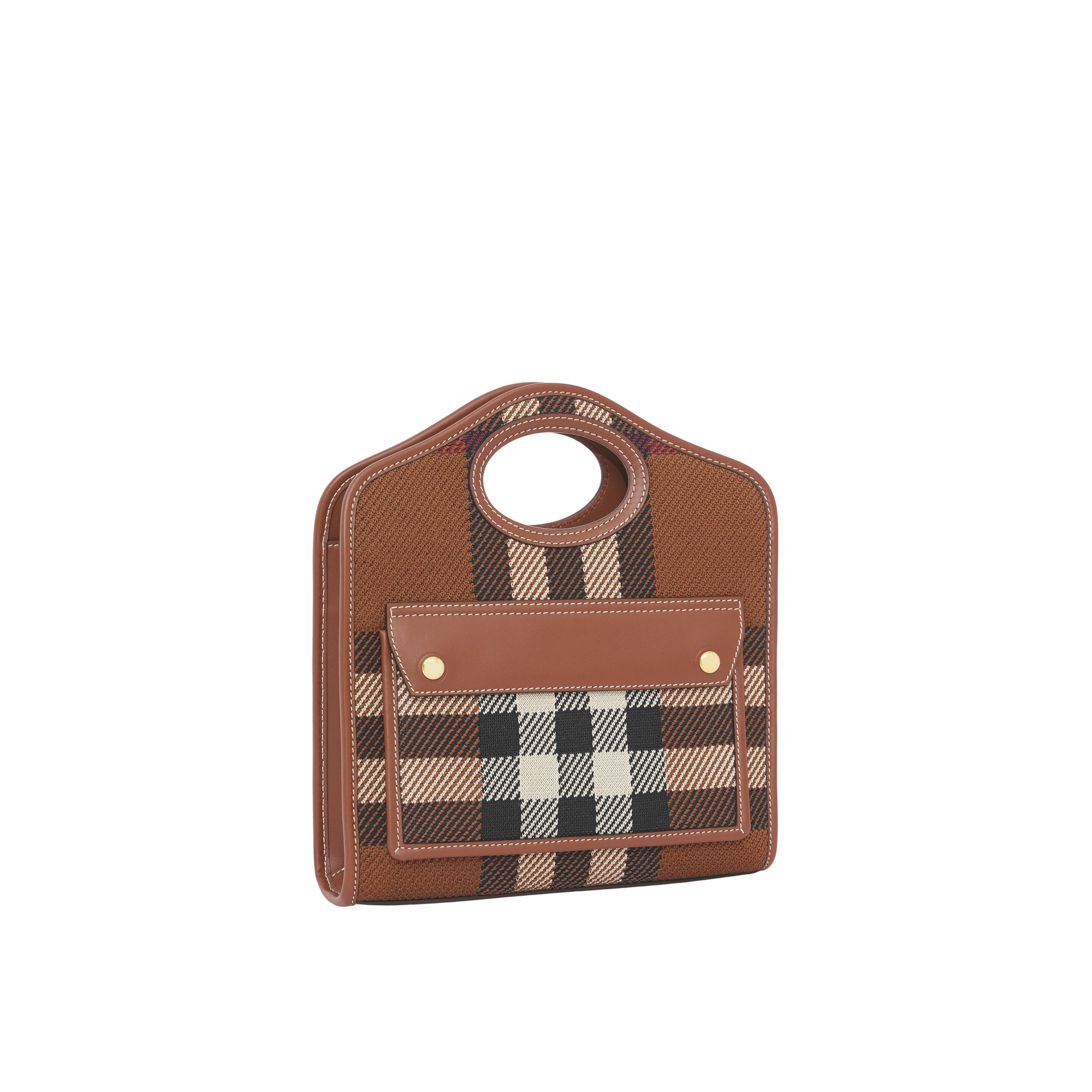 1 qty Mini sac Pocket en maille à motif check - Dark Birch Brown Check