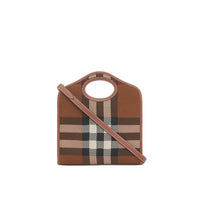 1 qty Mini sac Pocket en maille à motif check - Dark Birch Brown Check