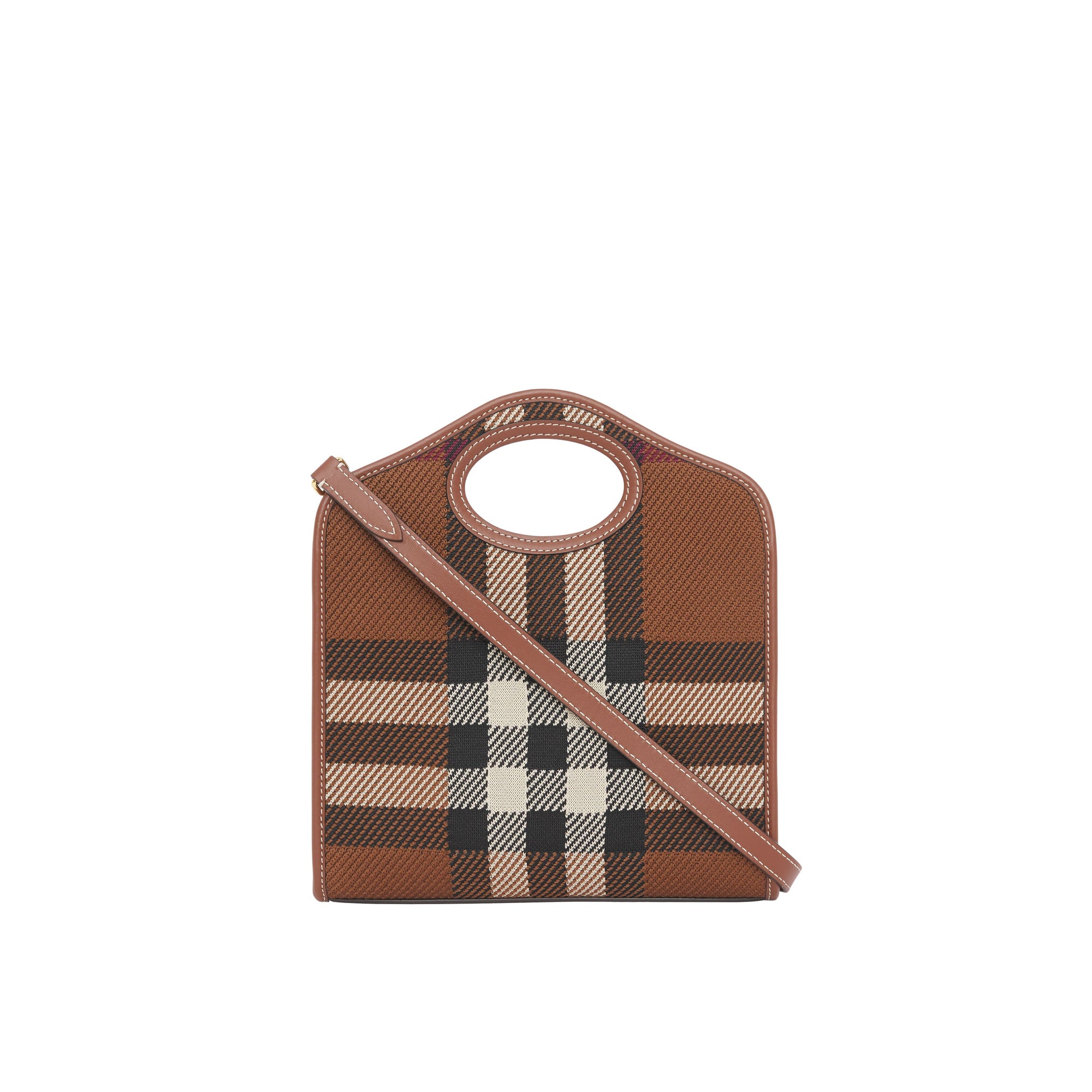 1 qty Mini sac Pocket en maille à motif check - Dark Birch Brown Check