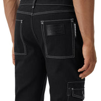 ZZNOSTOCK Jean droit en denim surpiqué - Black