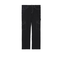 ZZNOSTOCK Jean droit en denim surpiqué - Black