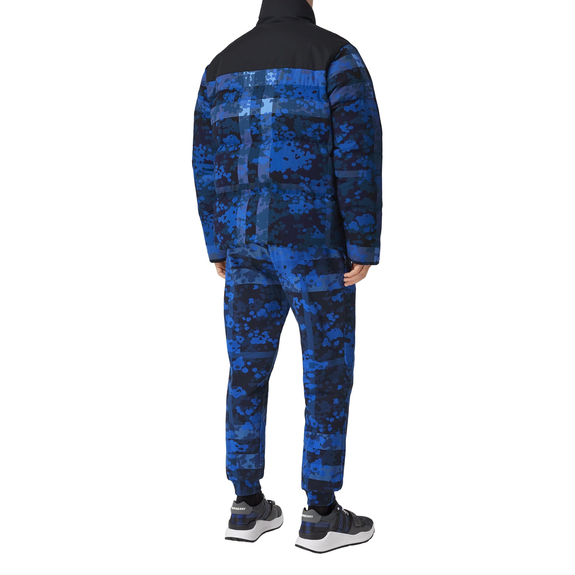 1 qty Doudoune à motif check camouflage - Oceanic Blue