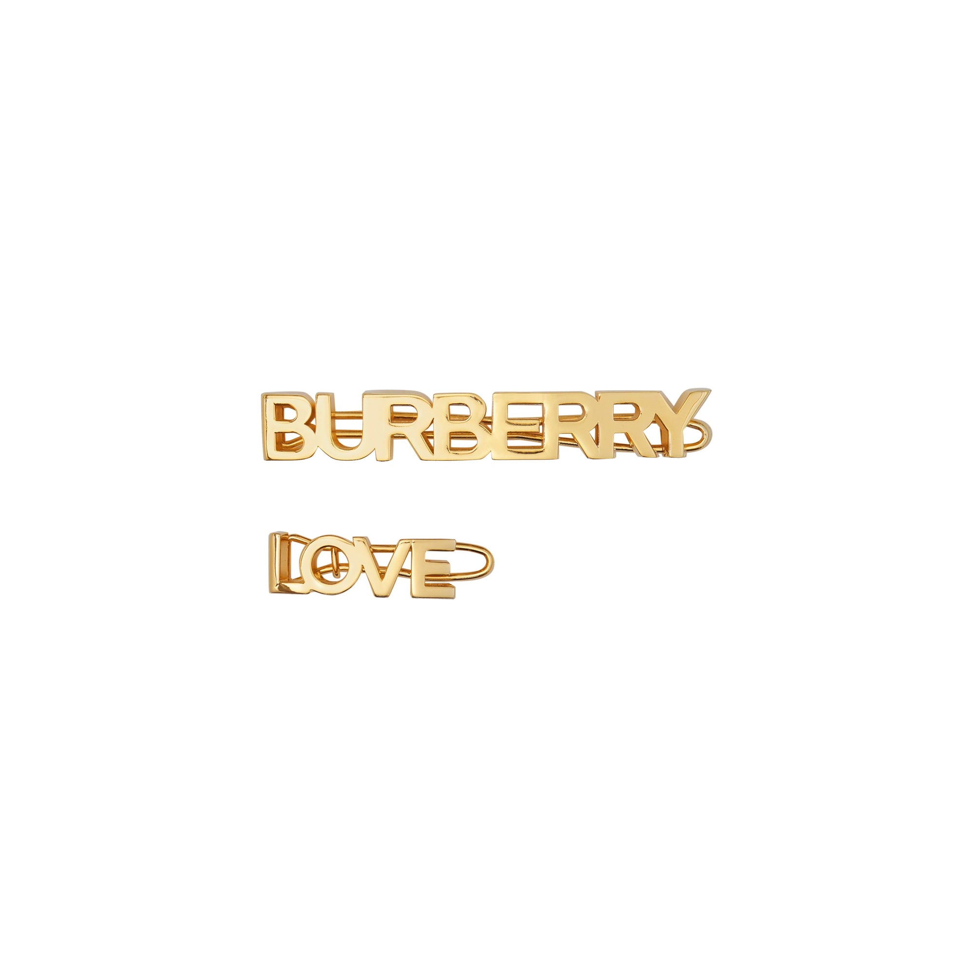 Barrettes Love & à logo plaquées or - Light Gold