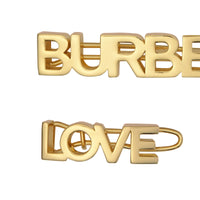 2 qty Barrettes Love à logo plaquées or - Light Gold