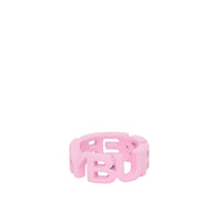 Bague large à logo vernie - Primrose Pink