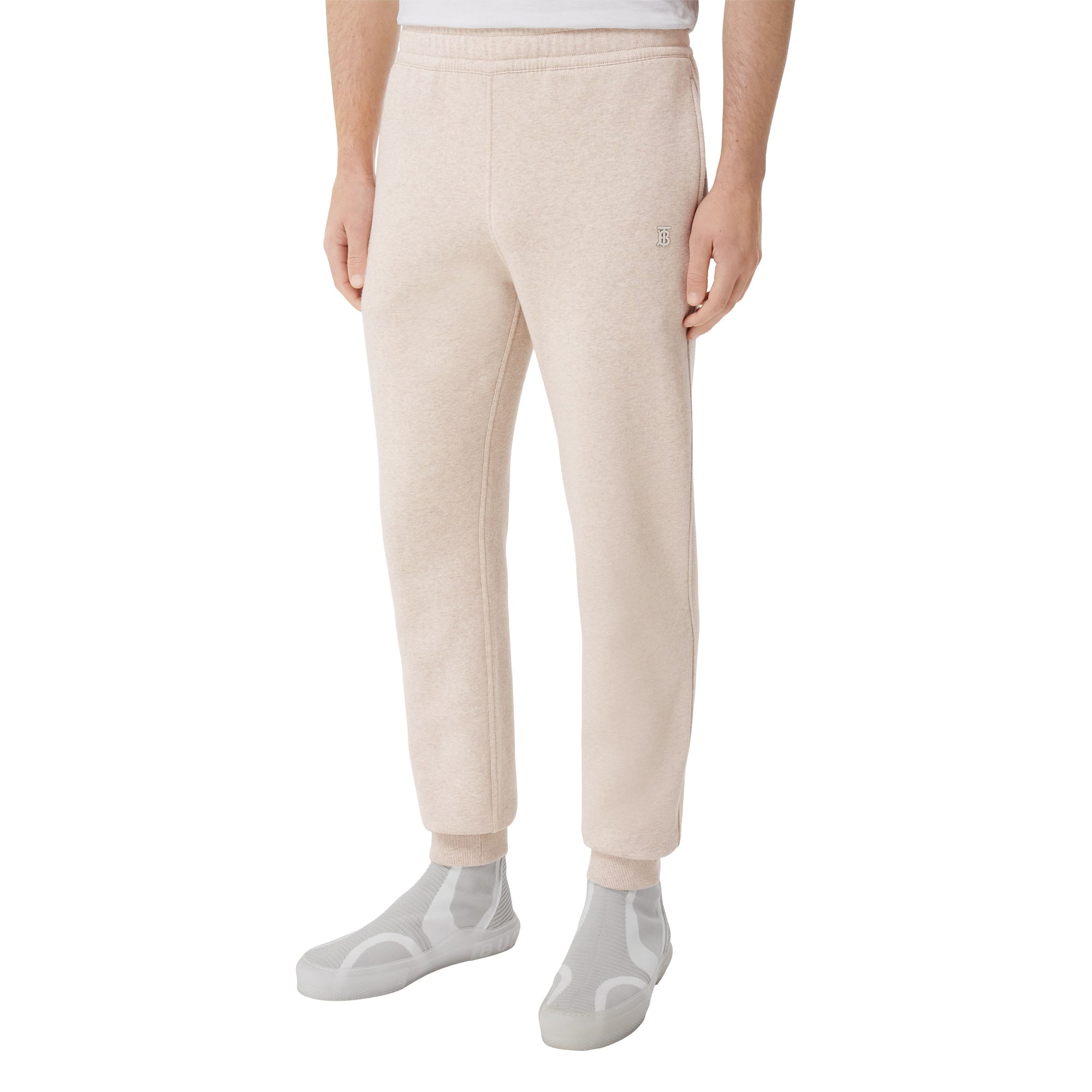 1 qty Pantalon de survêtement en coton et cachemire - Soft Fawn Melange