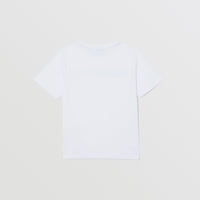 1 qty T-shirt en coton à logo brodé - White