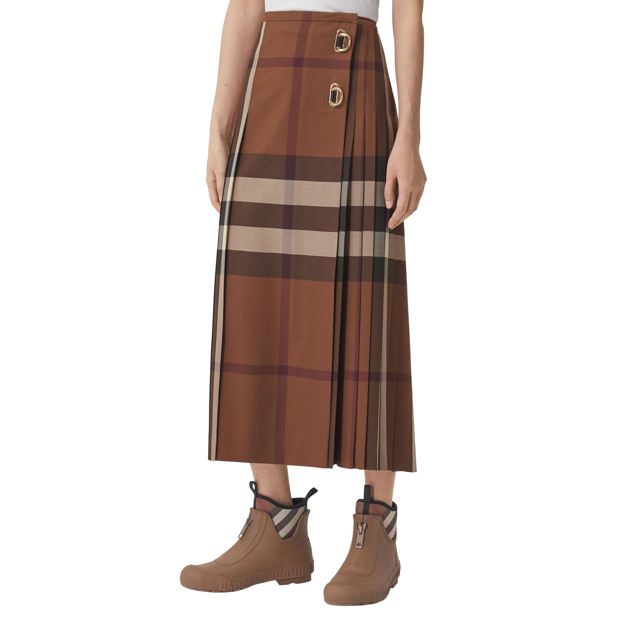 4 qty Kilt sur mesure en laine à motif check - Dark Birch Brown Check