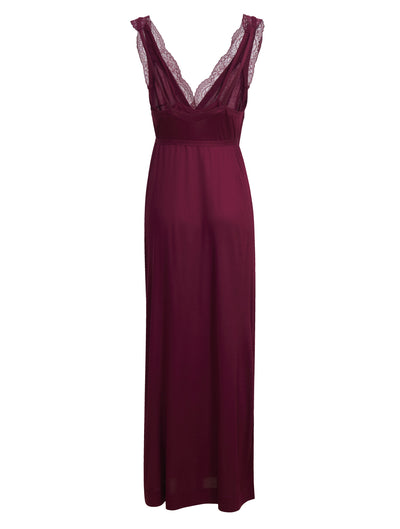 Bianca long nightdress - Cranberry