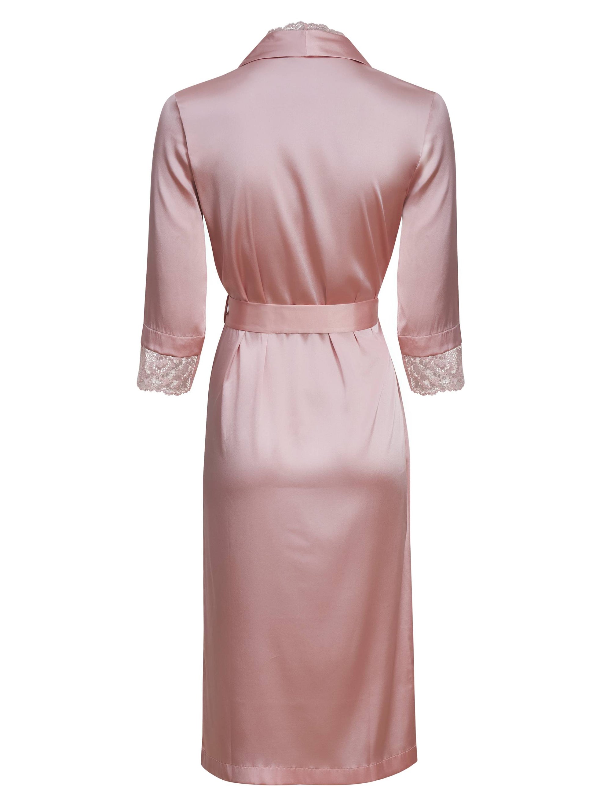 Adele silk negligee - Pink Powder