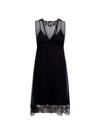 Chemise de nuit courte Clea en coton - Black Silver