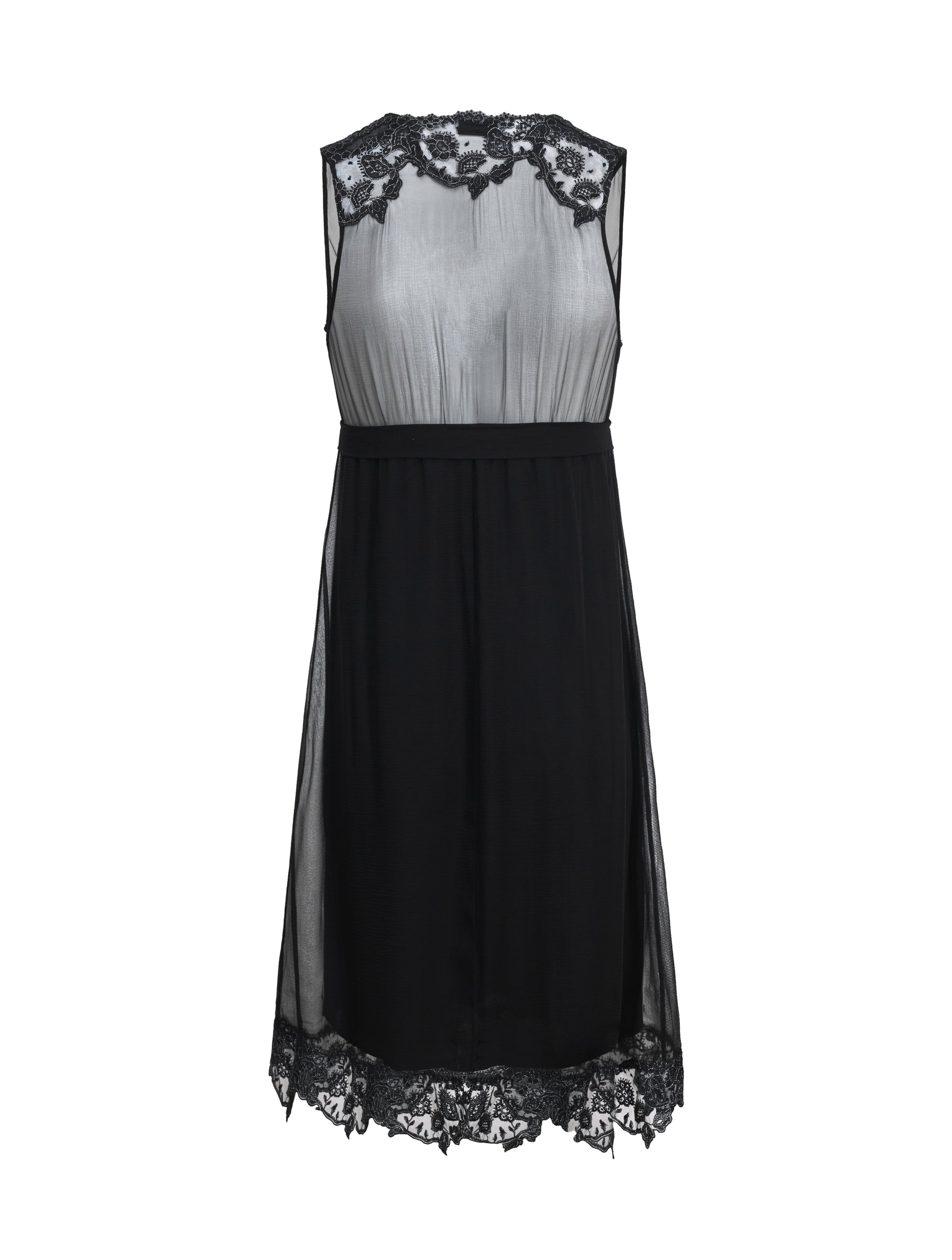 Clea cotton short nightdress - Black Silver