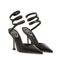 Slingbacks Cleopatra 105 à strass en cuir - Nero
