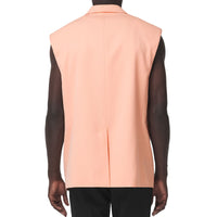 1 qty Veste de costume sans manches en laine - Peach Pink