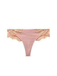 Soft cotton thong - Bicolore Rose