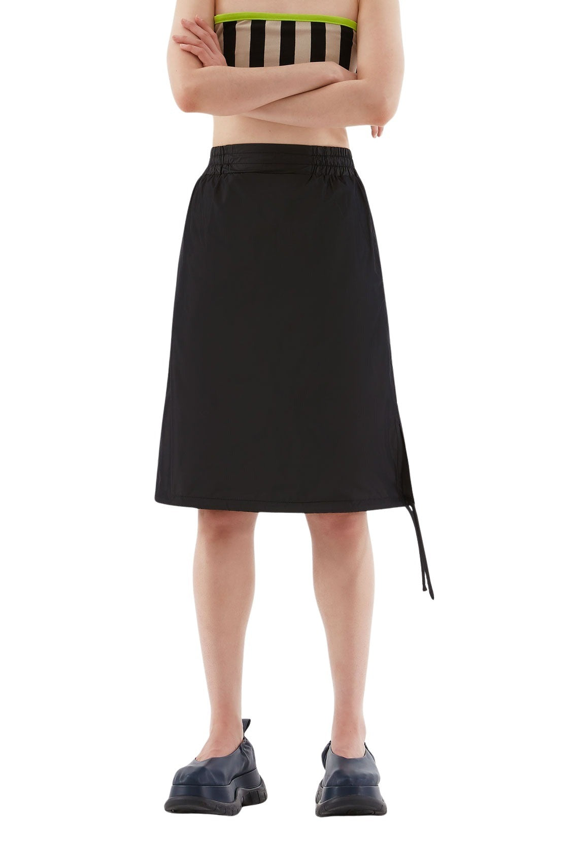 Midi skirt with elastic - Dark Grey Elastic Skirt