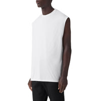 2 qty T-shirt oversize sans manches en coton - White