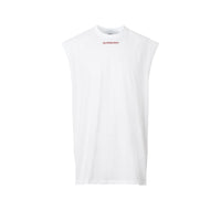 2 qty T-shirt oversize sans manches en coton - White