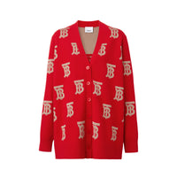 1 qty Cardigan oversize en laine et soie mélangées - Bright Red