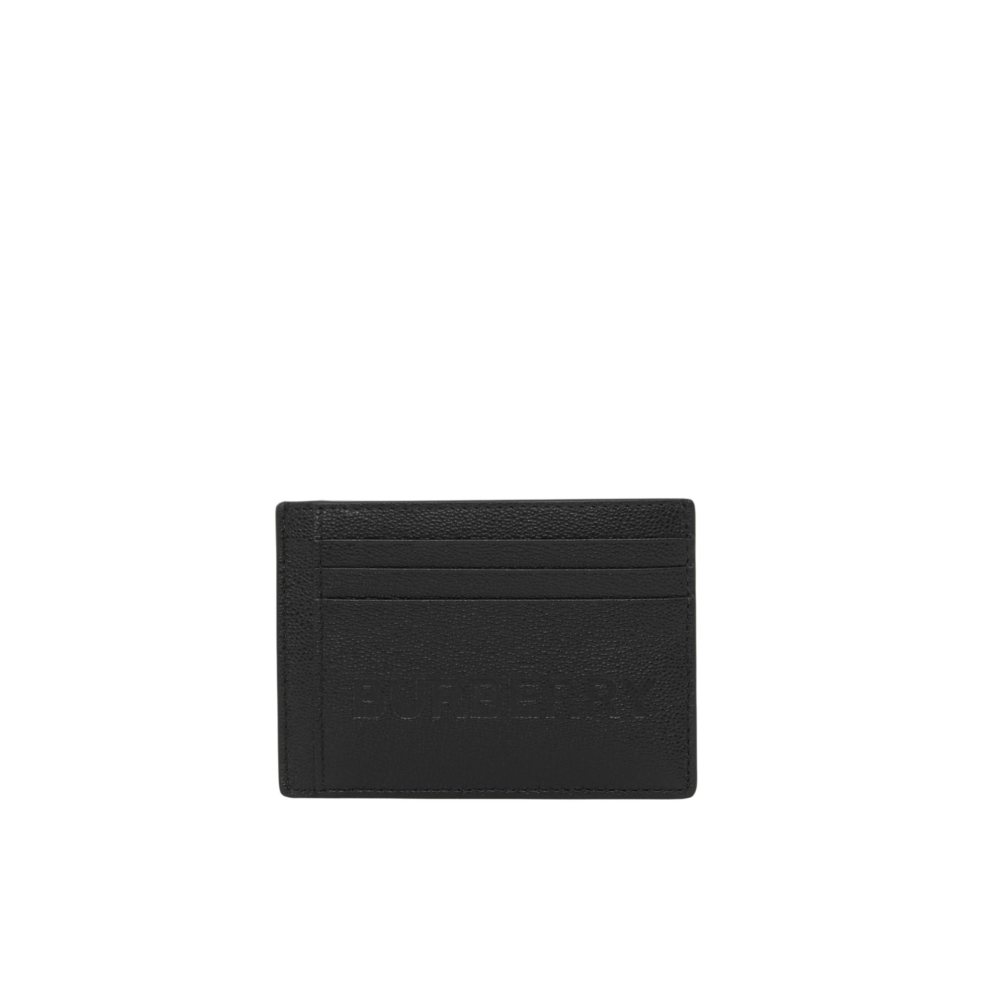 1 qty Porte-cartes en cuir grainé à logo embossé - Black