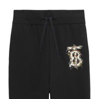 84 qty Pantalon de survêtement en coton à motif monogramme - Black