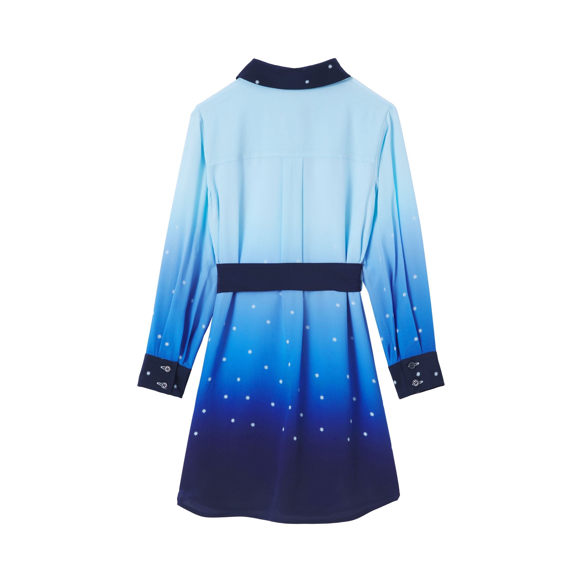 1 qty Robe en crêpe de soie à imprimé constellation - Pale Blue & Navy Pattern