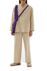Jacket with contrasting seams - Beige