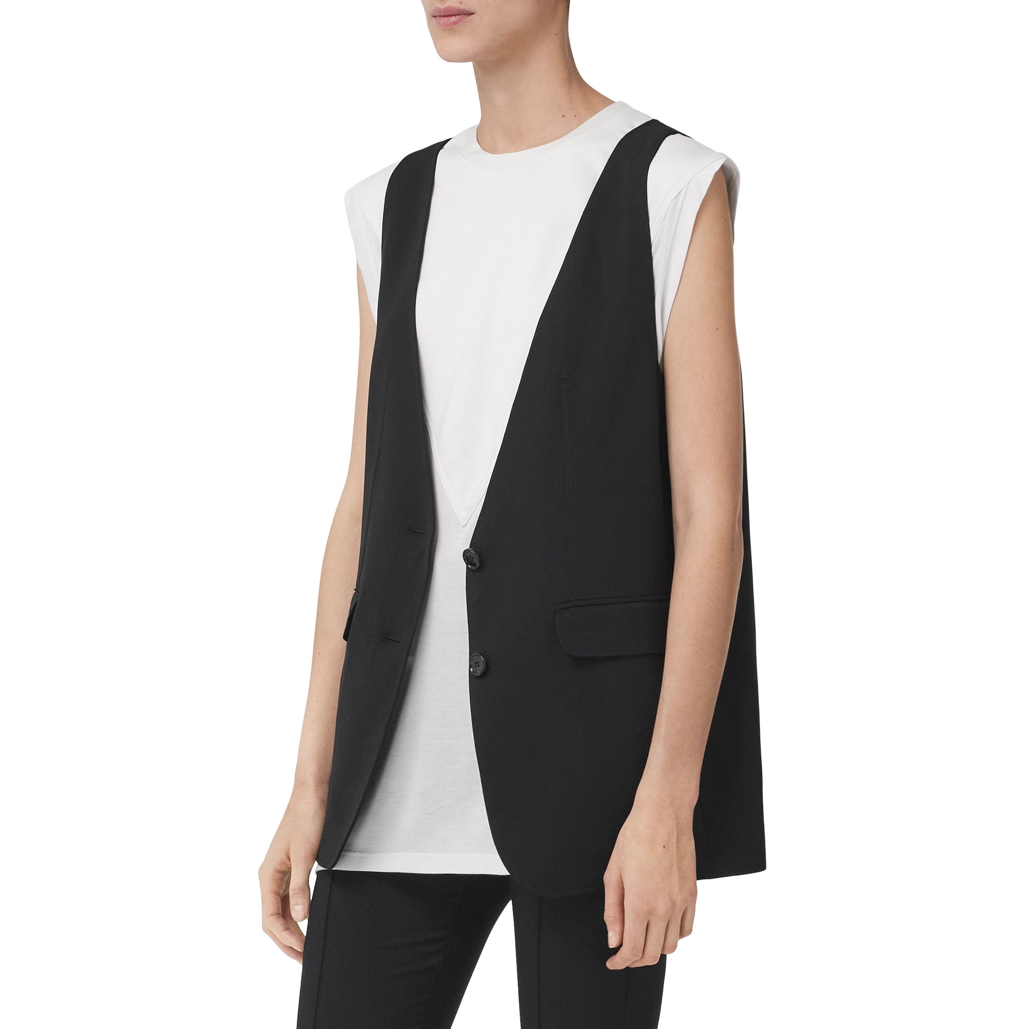 2 qty Veste tailleur déstructurée en soie - Black