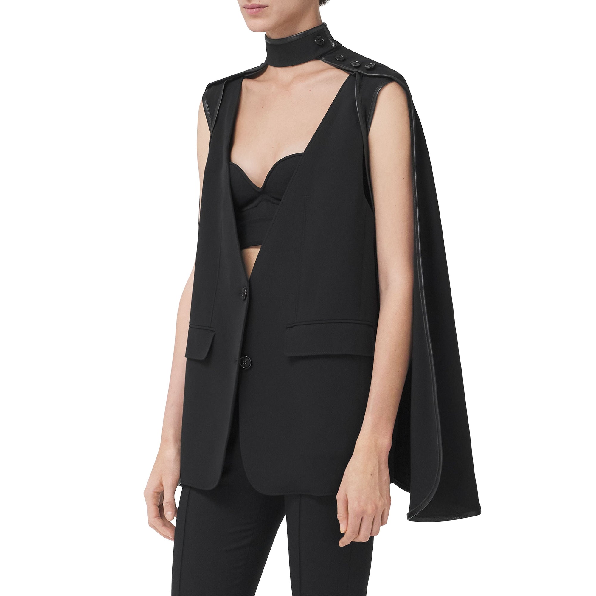 1 qty Veste tailleur en soie déstructurée - Black