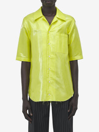 Chemise à manches courtes en soie - Acid Yellow