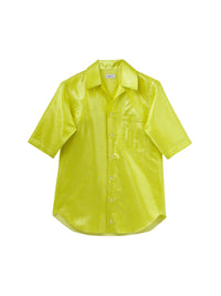 Chemise à manches courtes en soie - Acid Yellow