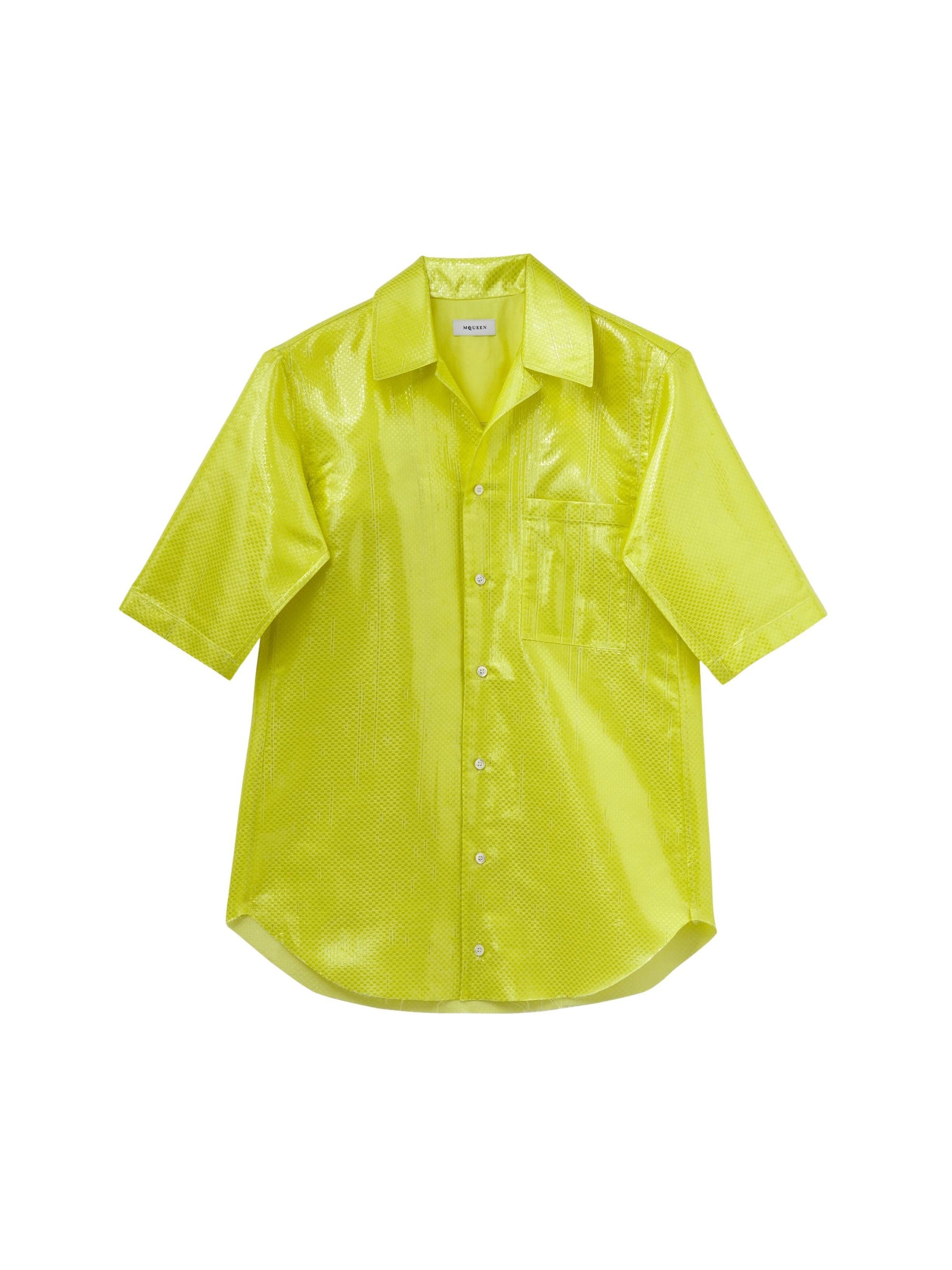 Chemise à manches courtes en soie - Acid Yellow