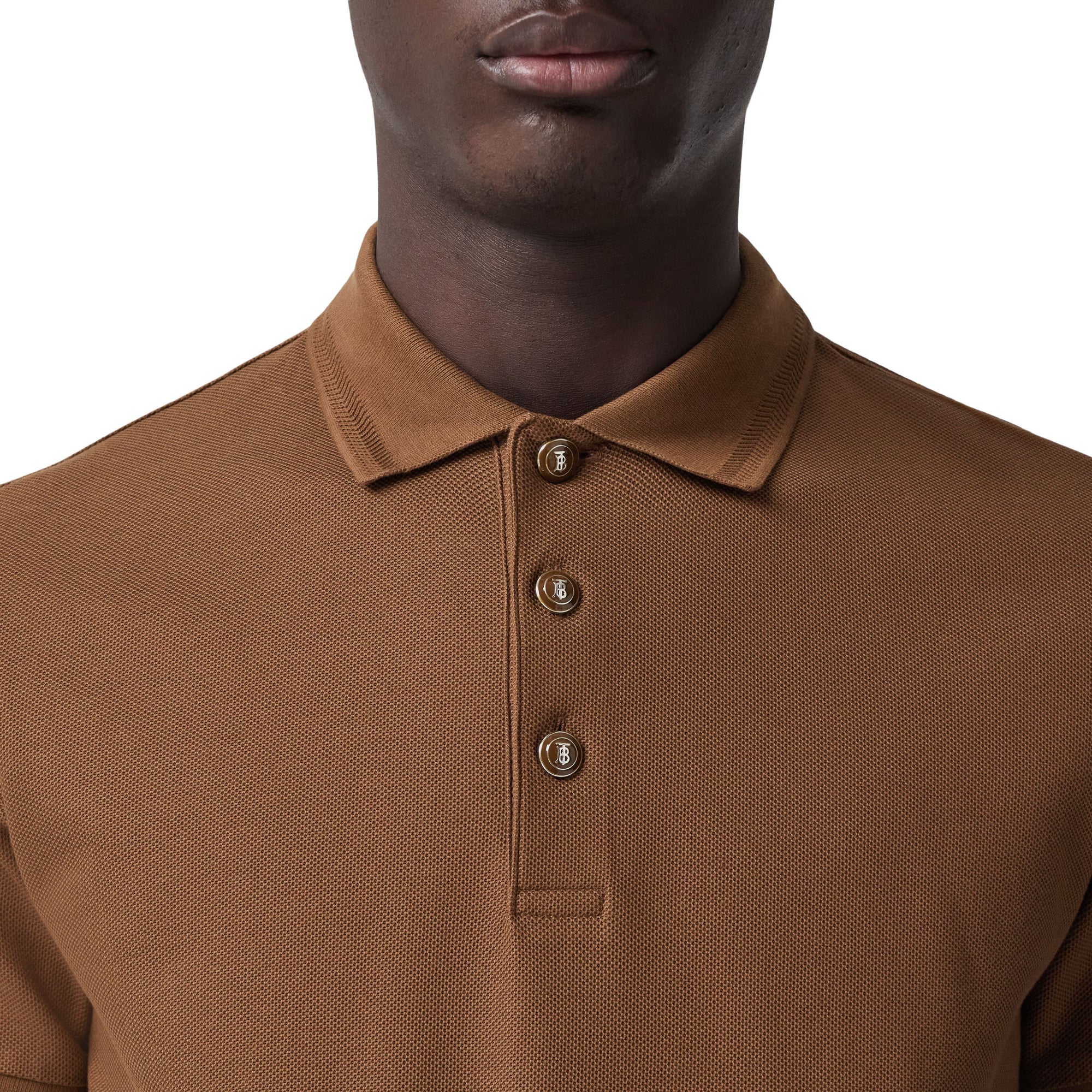 1 qty Polo en piqué de coton - Dark Birch Brown