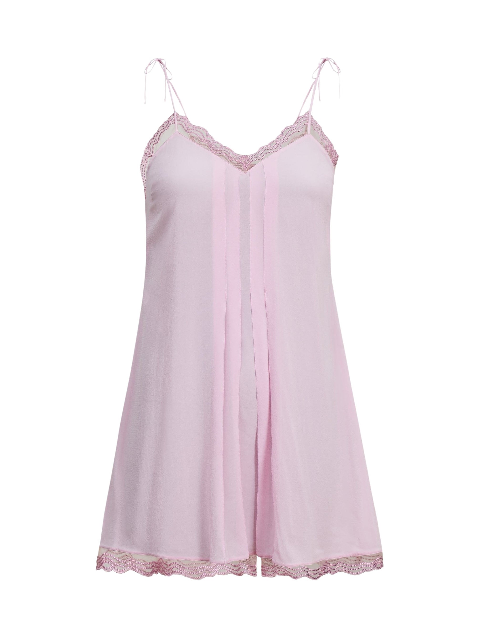 Marble Mood nightdress in silk - Purple Rose & Skin