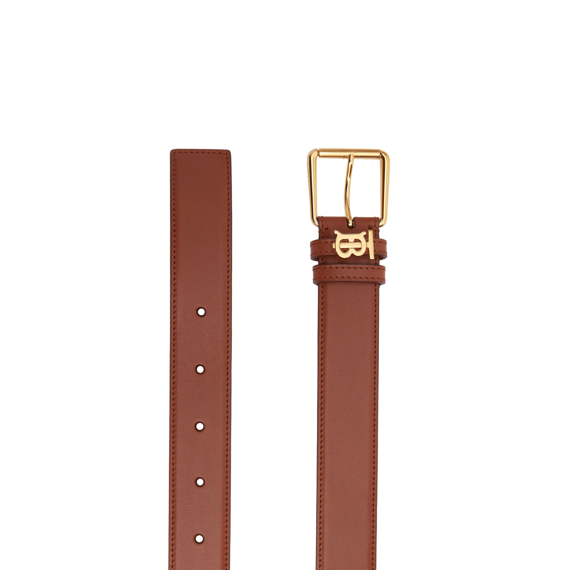 TB leather initial belt - Tan