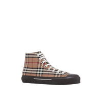 2 qty Sneakers montantes à motif check - Birch Brown Check