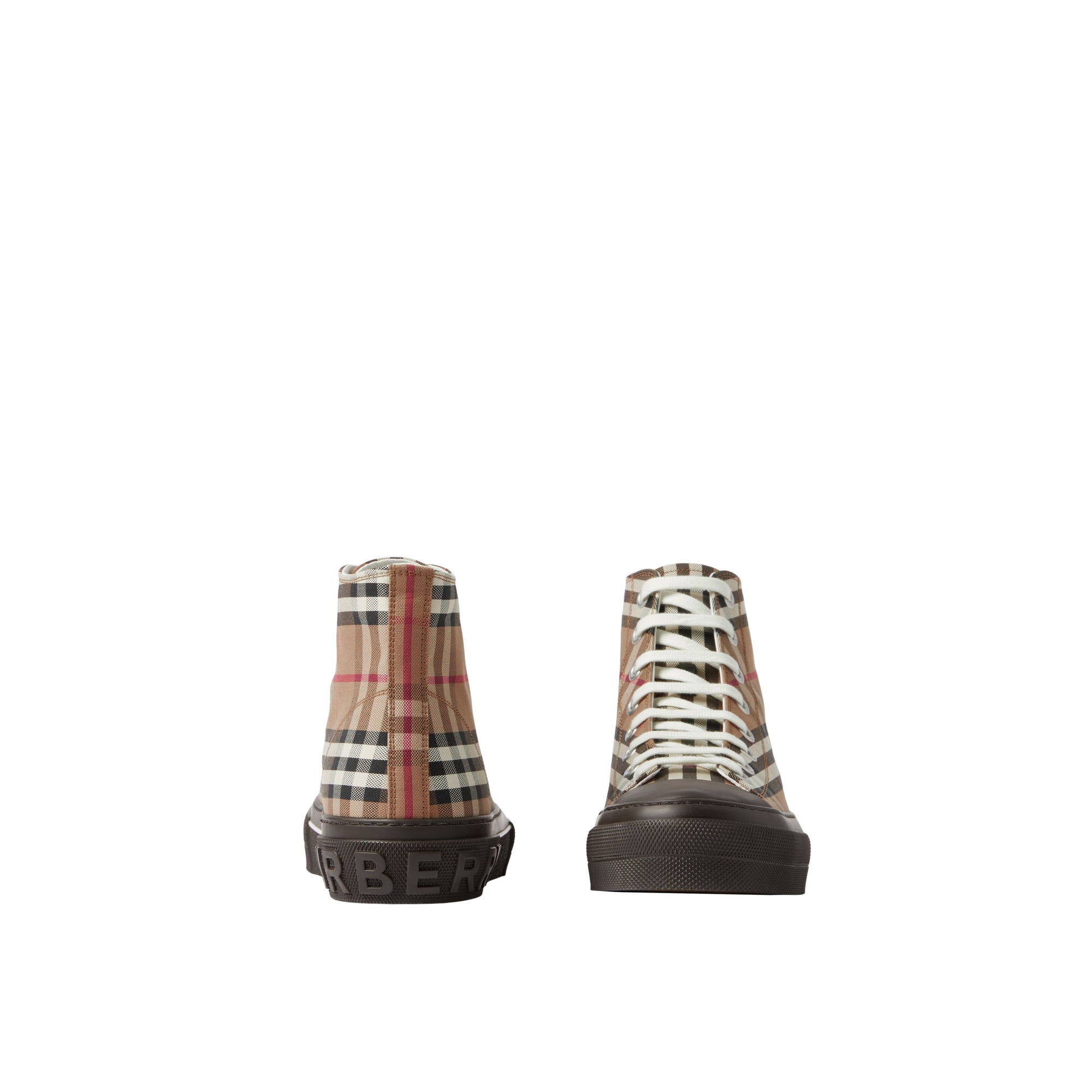 2 qty Sneakers montantes à motif check - Birch Brown Check