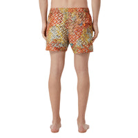 1 qty Short de bain à imprimé carte - Bright Orange Check