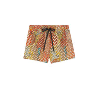 1 qty Short de bain à imprimé carte - Bright Orange Check