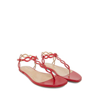 280€   Sandales plates Suede Mermaid en cuir - Rosso Flamenco