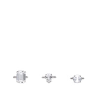 Crystal solitaire plated rings - Crystal & Palladio